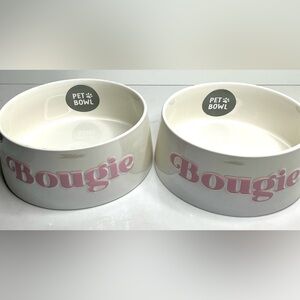 2 Rocky Bear Ceramic Pet Bowl Medium Bougie Hand Wash New